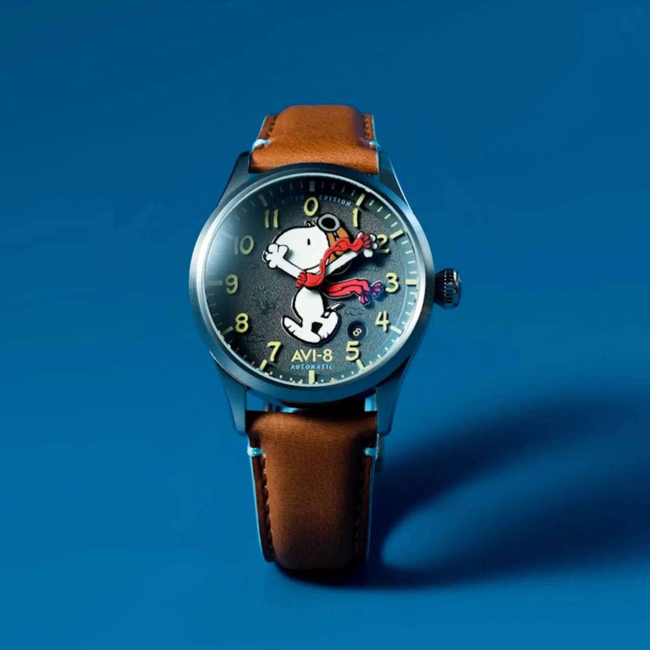 AVI-8 Flyboy Engineer Automatic Peanuts Snoopy Flying Ace Limited Edition Grey AV413303 detay görseli 1