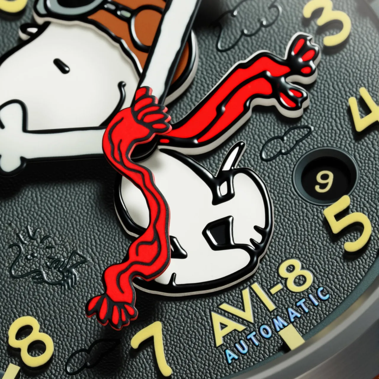 AVI-8 Flyboy Engineer Automatic Peanuts Snoopy Flying Ace Limited Edition Grey AV413303 detay görseli 5