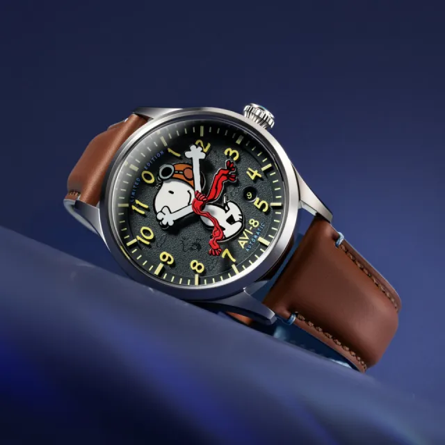 AVI-8 Flyboy Engineer Automatic Peanuts Snoopy Flying Ace Limited Edition Grey AV413303 Görsel 7