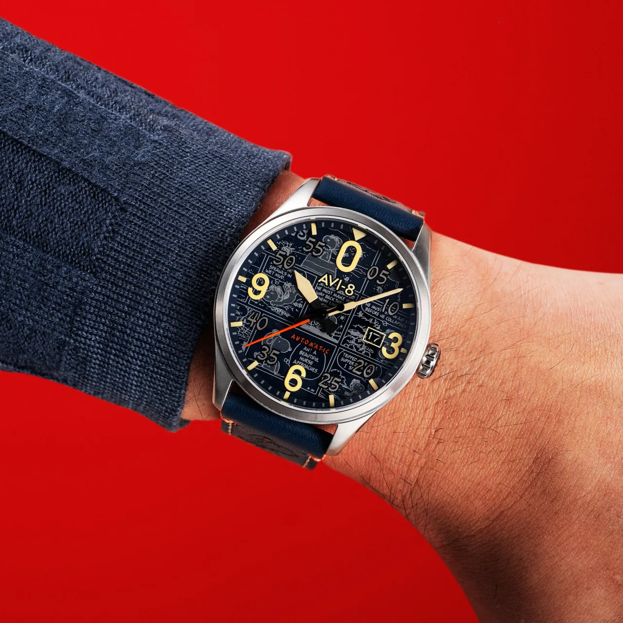 AVI-8 Spitfire Smith Automatic Blue Beagle AV413401 detay görseli 2
