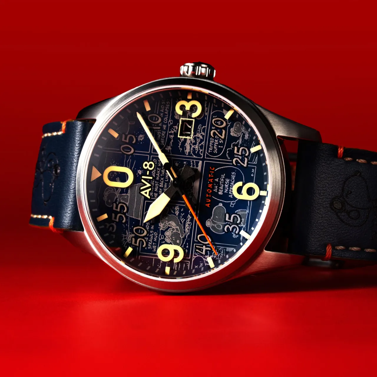 AVI-8 Spitfire Smith Automatic Blue Beagle AV413401 detay görseli 3