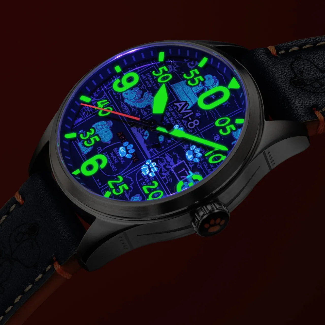 AVI-8 Spitfire Smith Automatic Blue Beagle AV413401 detay görseli 4
