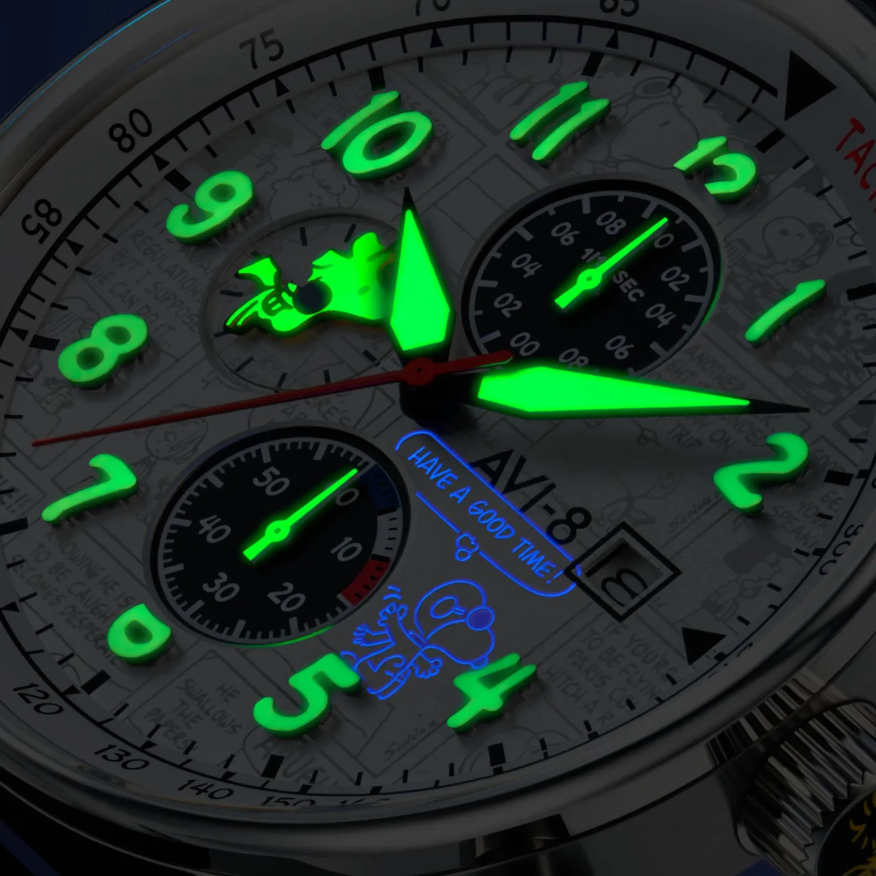 AVI-8 Hawker Hurricane Classic Chronograph Woodstock White AV413501 detay görseli 4