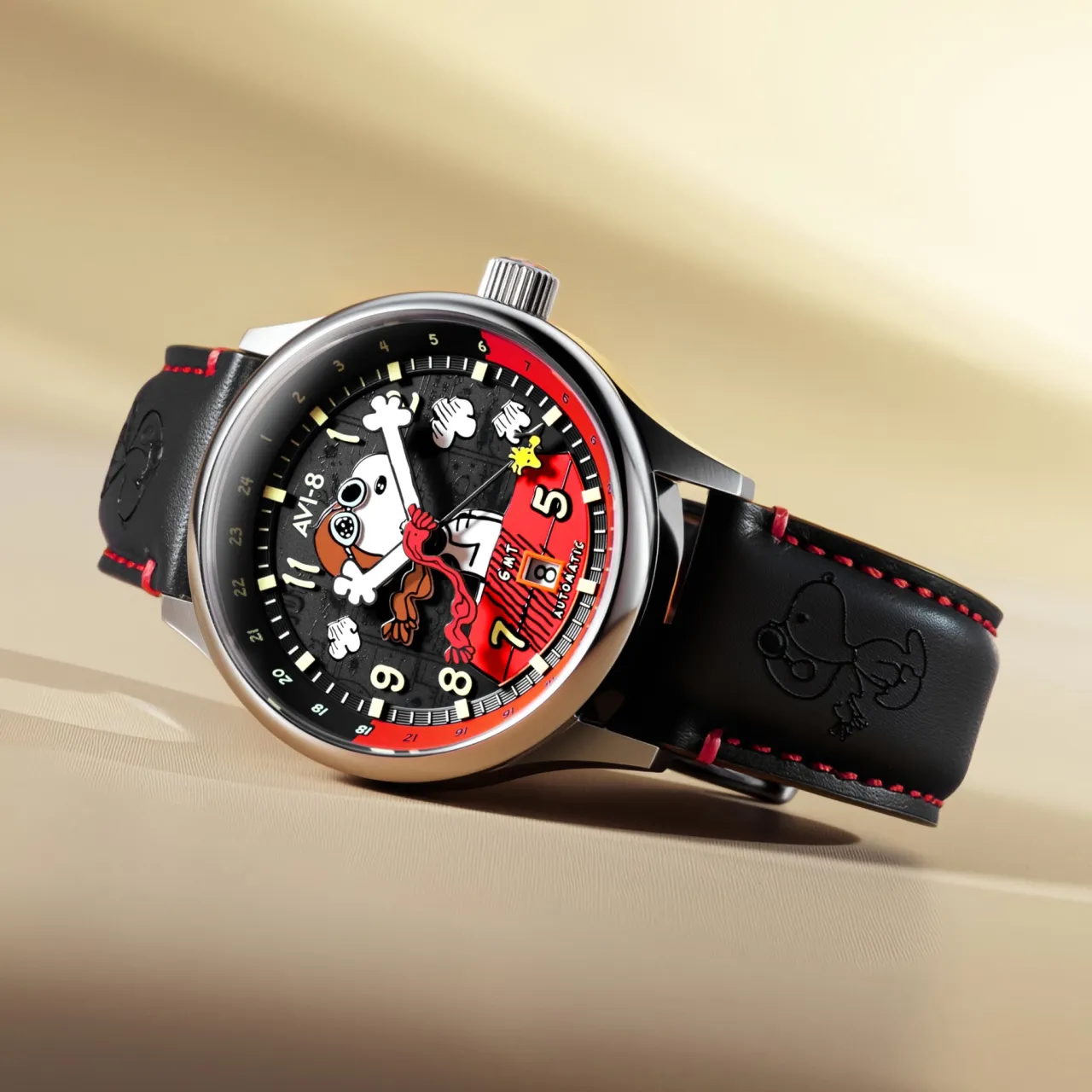 AVI-8 Hawker Hurricane Kent GMT Automatic Black AV413601 detay görseli 4