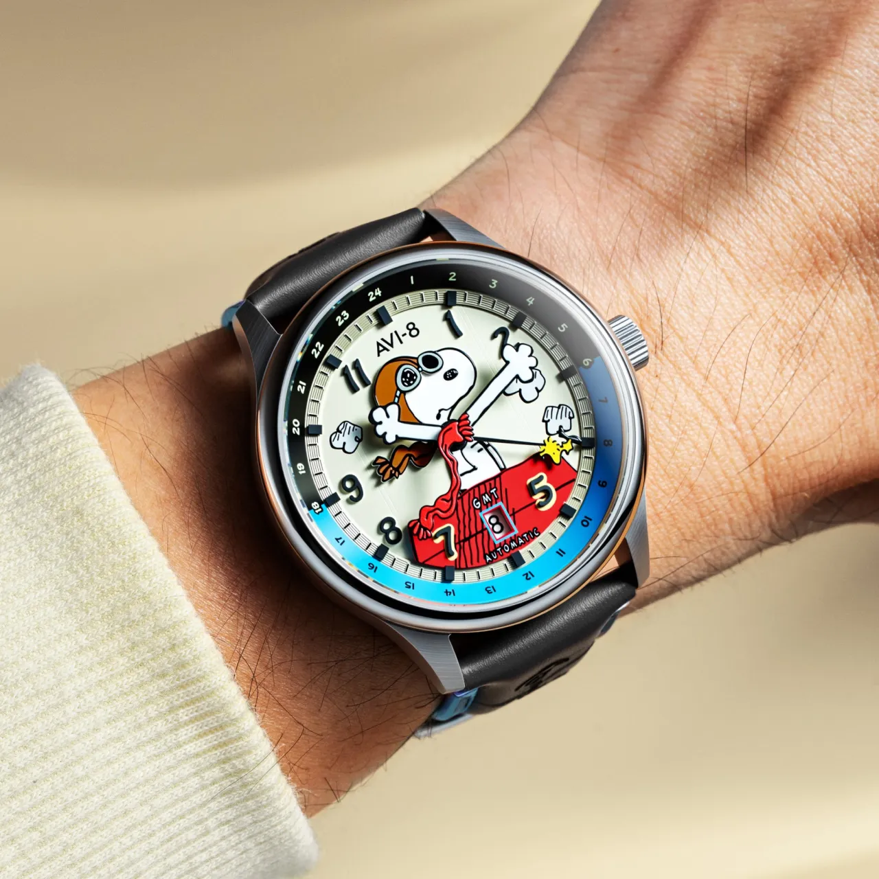 AVI-8 Hawker Hurricane Kent GMT Automatic Cream AV413603 detay görseli 2
