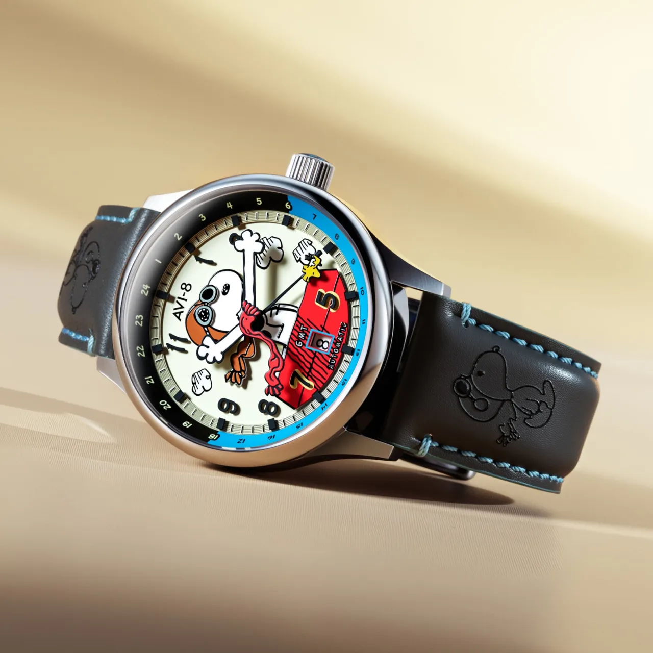 AVI-8 Hawker Hurricane Kent GMT Automatic Cream AV413603 detay görseli 4