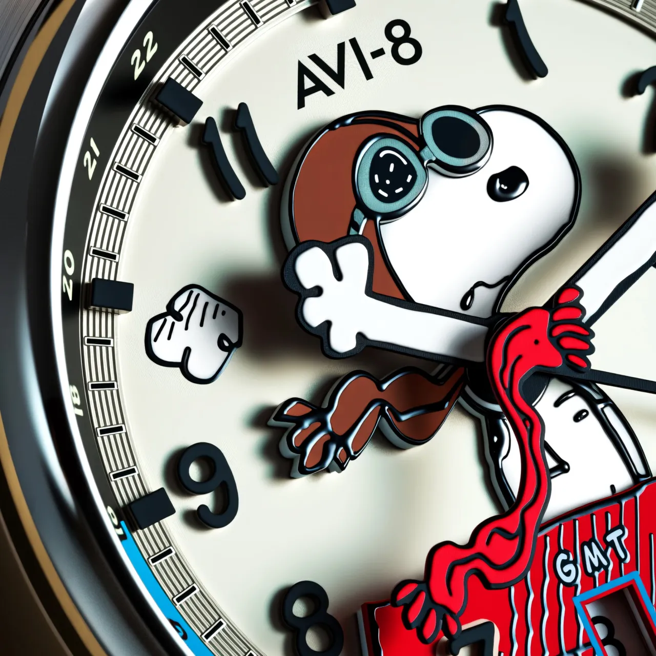 AVI-8 Hawker Hurricane Kent GMT Automatic Cream AV413603 detay görseli 5