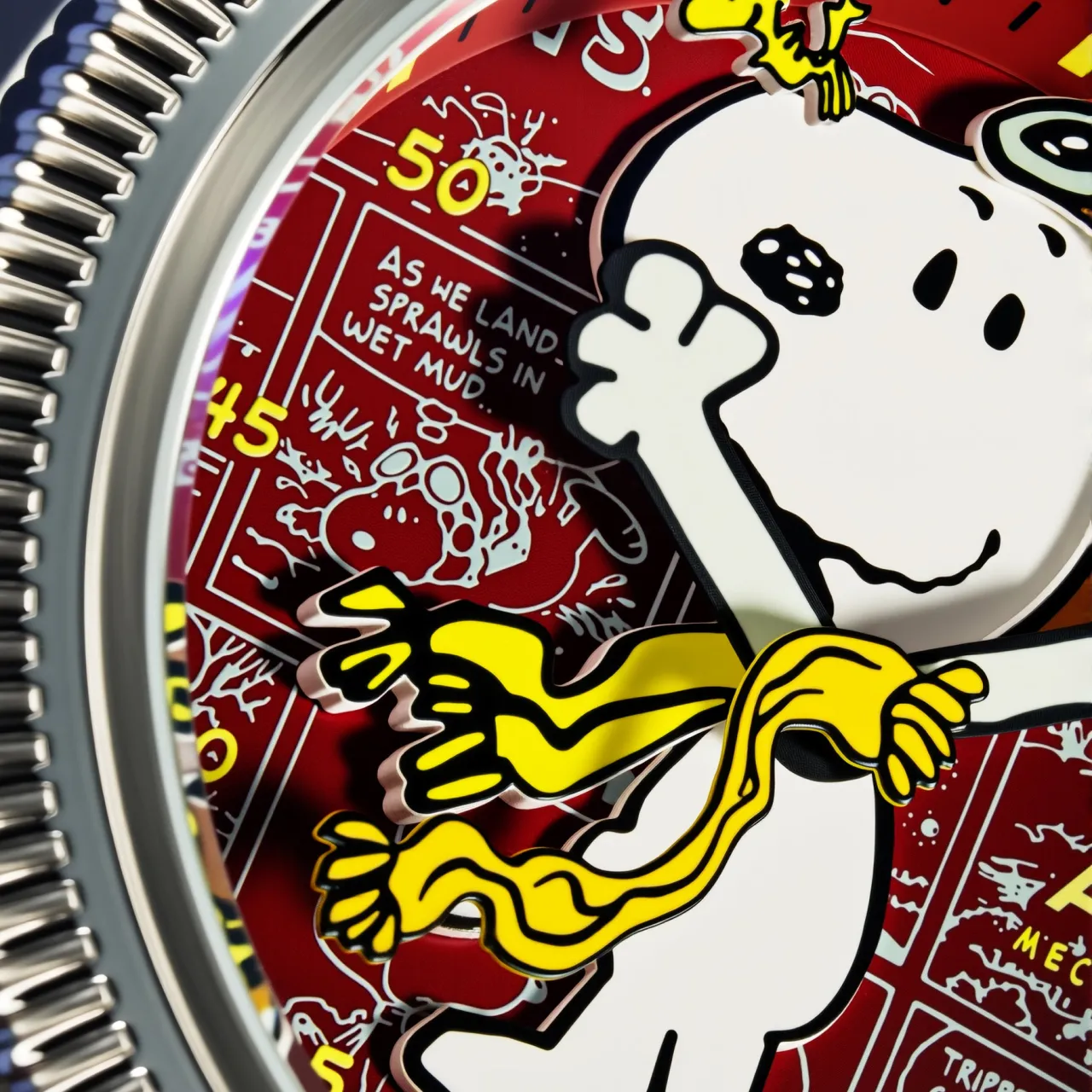 AVI-8 Flyboy Airmaster 40 Meca-quartz Peanuts Snoopy Flying Ace Limited Edition Doghouse Red AV413802 detay görseli 5
