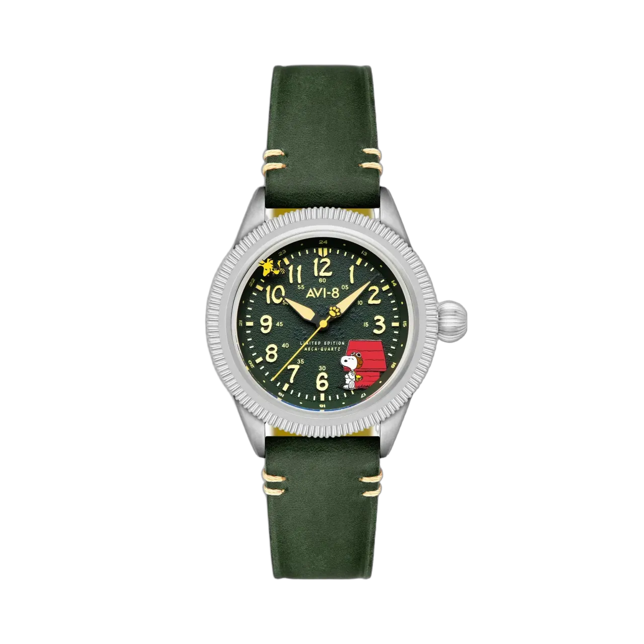 AVI-8 Flyboy Airmaster 40 Meca-Quartz Peanuts Snoopy Flying Ace Limited Edition Doghouse Green AV413901