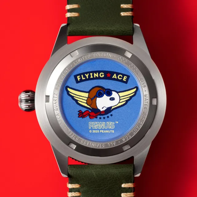 AVI-8 Flyboy Airmaster 40 Meca-Quartz Peanuts Snoopy Flying Ace Limited Edition Doghouse Green AV413901 Görsel 7