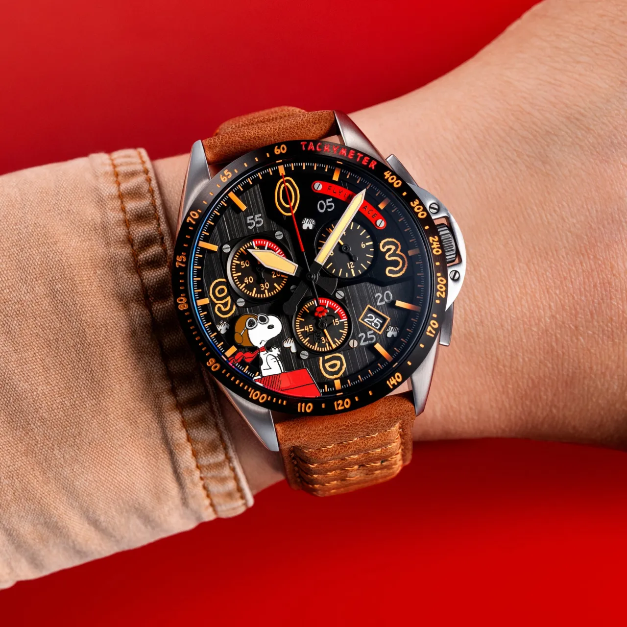 AVI-8 P-51 Mustang Blakeslee Chronograph Biplane Brown AV414002 detay görseli 2