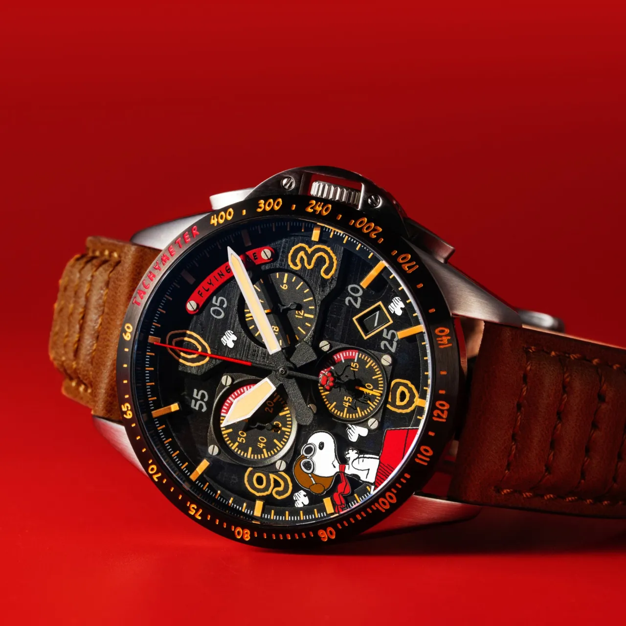 AVI-8 P-51 Mustang Blakeslee Chronograph Biplane Brown AV414002 detay görseli 3