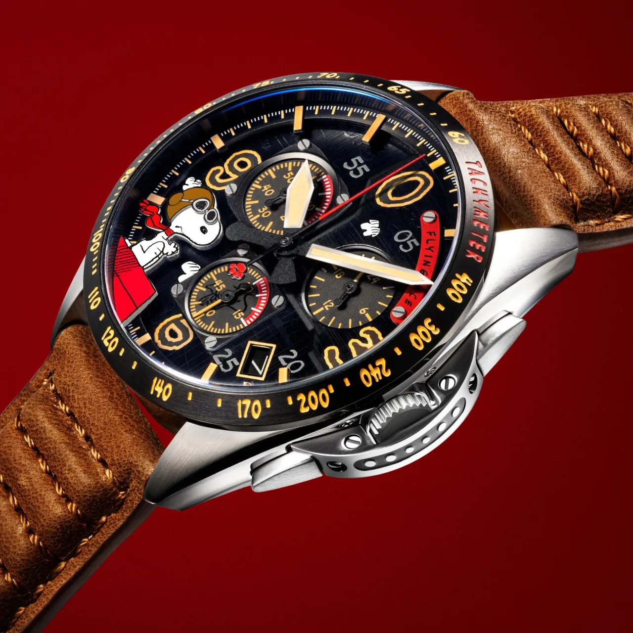 AVI-8 P-51 Mustang Blakeslee Chronograph Biplane Brown AV414002 detay görseli 5