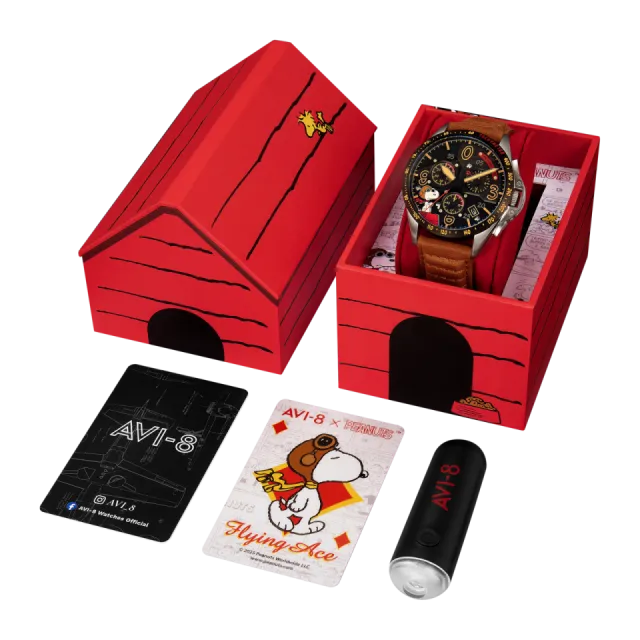 AVI-8 P-51 Mustang Blakeslee Chronograph Biplane Brown AV414002 Görsel 12