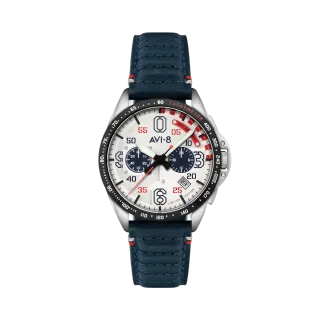 AVI-8 P-51 Mustang Kindelberger Chronograph Slipstream Silver AV414301