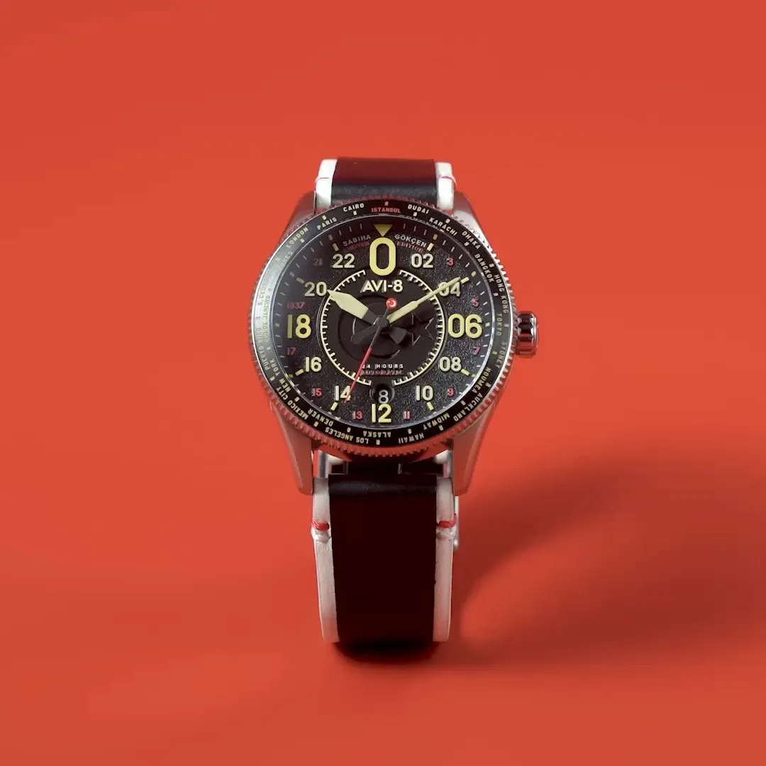 AVI-8 Spitfire Sabiha Gökçen 24 Hour Automatic Black AV414401 detay görseli 1