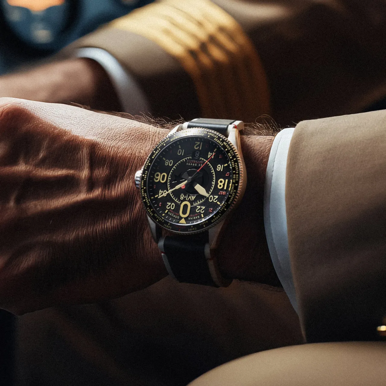 AVI-8 Spitfire Sabiha Gökçen 24 Hour Automatic Black AV414401 detay görseli 2
