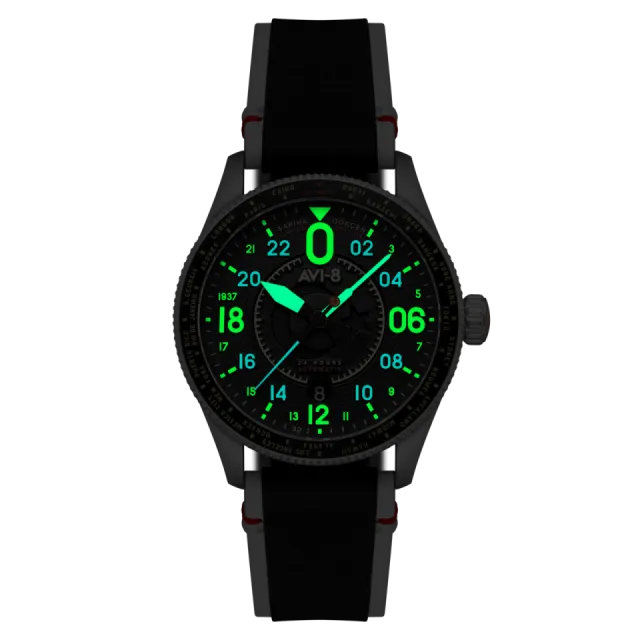 AVI-8 Spitfire Sabiha Gökçen 24 Hour Automatic Black AV414401 Görsel 7