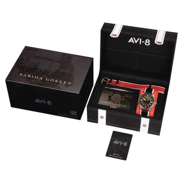 AVI-8 Spitfire Sabiha Gökçen 24 Hour Automatic Black AV414401 Görsel 8