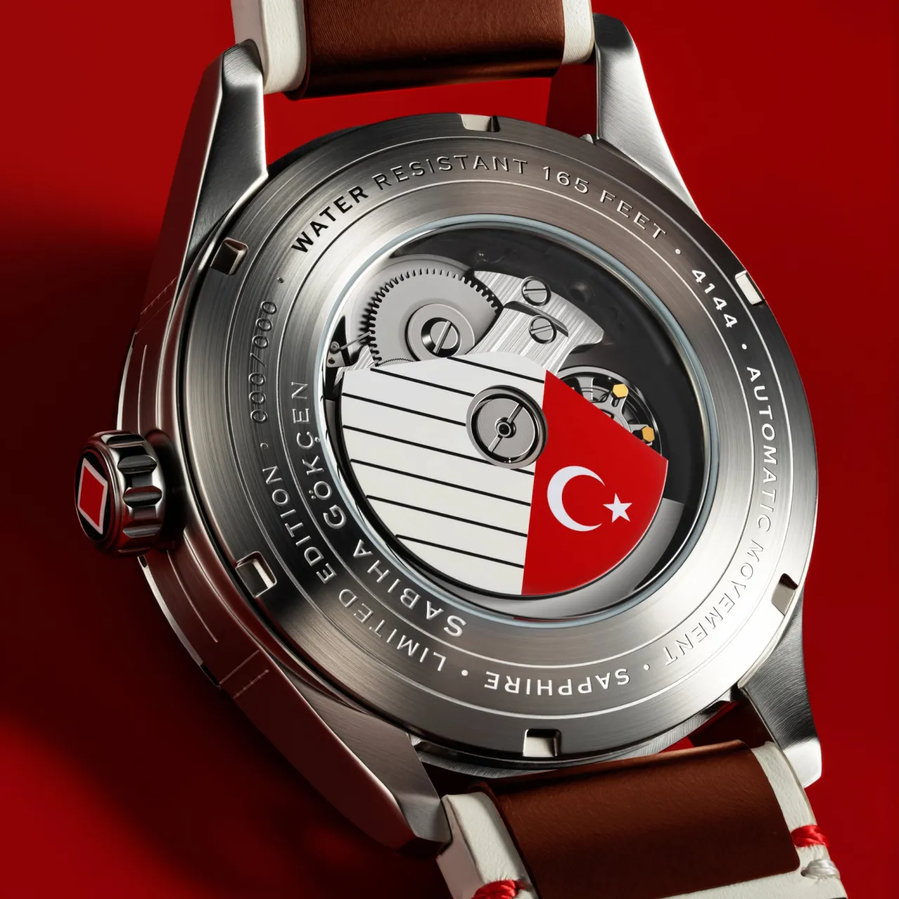AVI-8 Spitfire Sabiha Gökçen 24 Hour Automatic Red AV414402 detay görseli 5