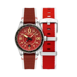 AVI-8 Spitfire Sabiha Gökçen 24 Hour Automatic Red AV414402