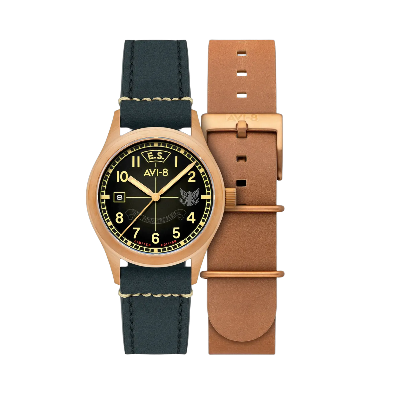 AVI-8 Flyboy Eagle Squadron Automatic Bronze Black AV414501