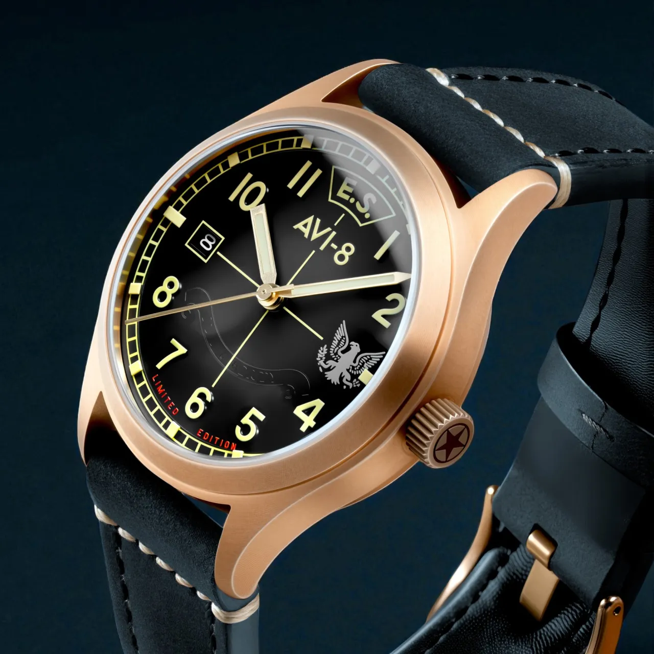 AVI-8 Flyboy Eagle Squadron Automatic Bronze Black AV414501 detay görseli 4