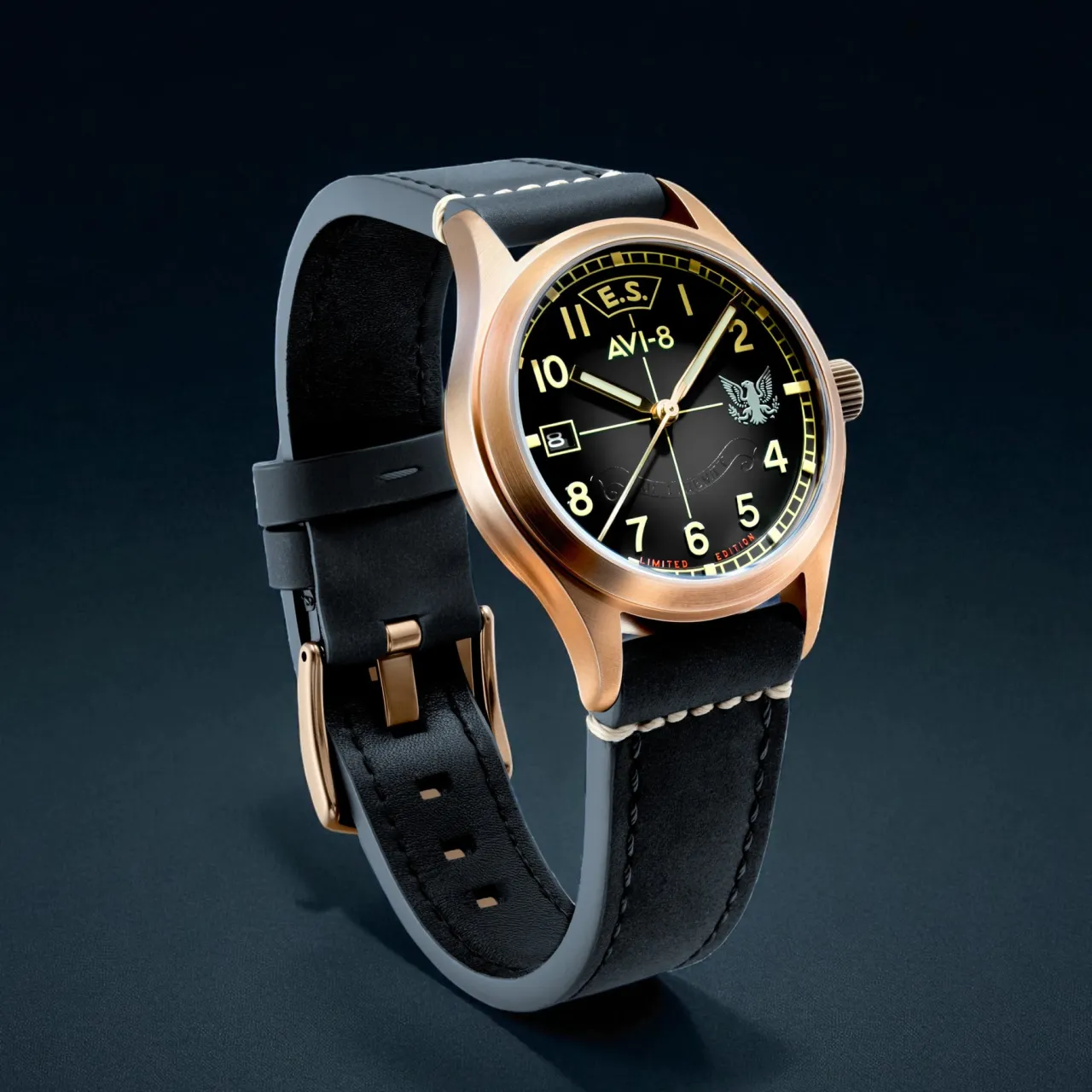 AVI-8 Flyboy Eagle Squadron Automatic Bronze Black AV414501 detay görseli 5