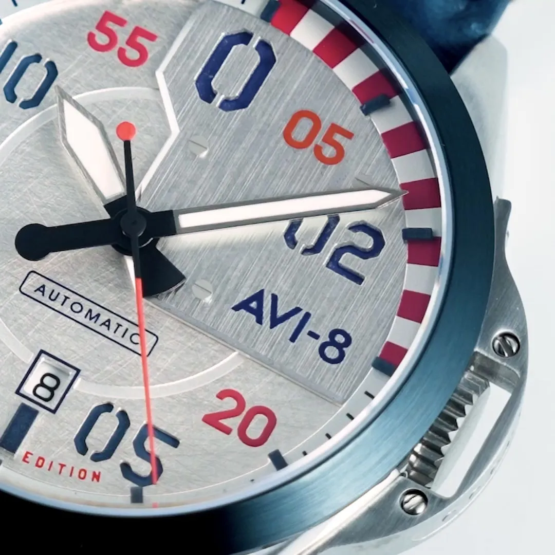 AVI-8 P-51 Mustang Hitchcock Automatic Silver AV414601 detay görseli 1