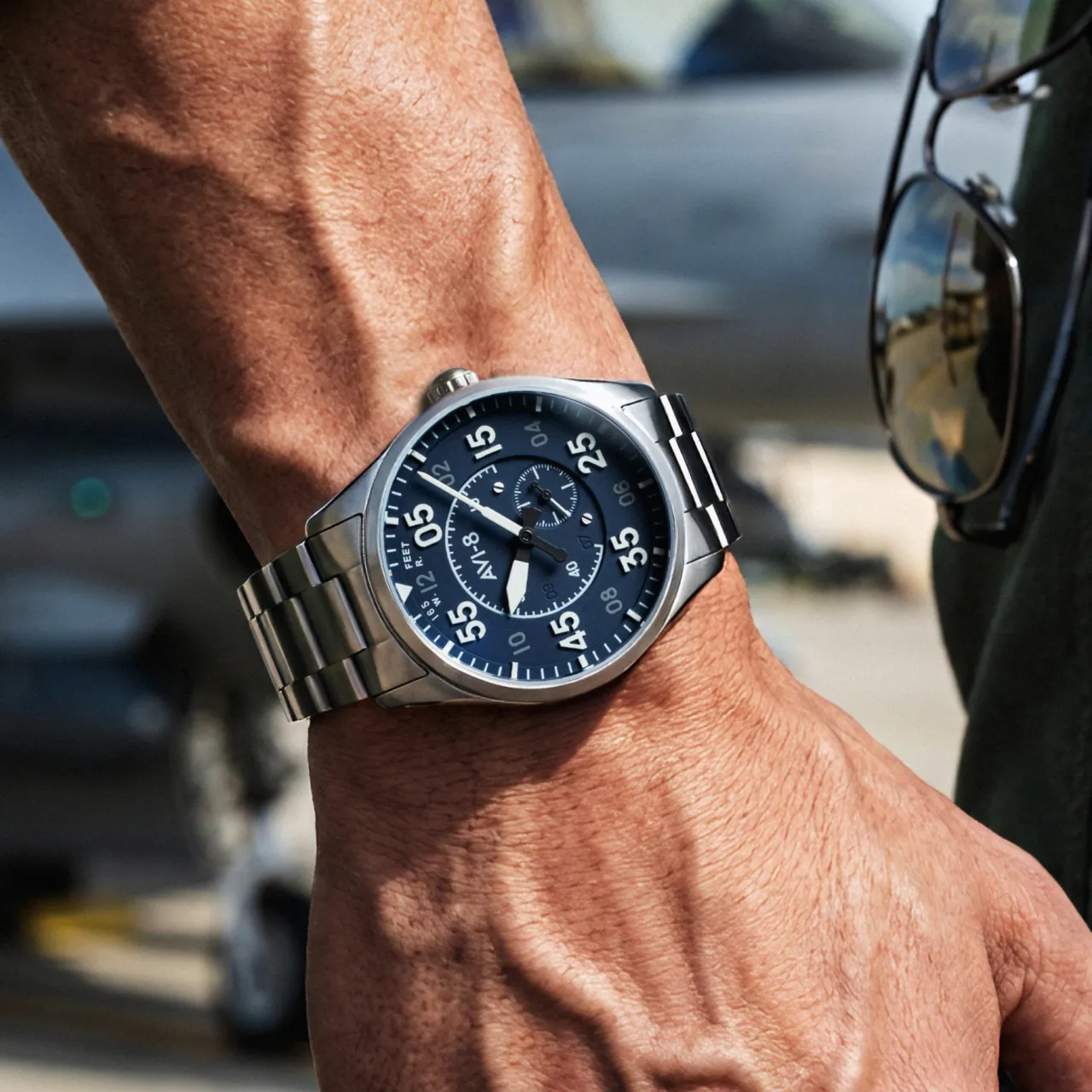 AVI-8 Spitfire Type 300 Automatic Blue AV414711 detay görseli 1