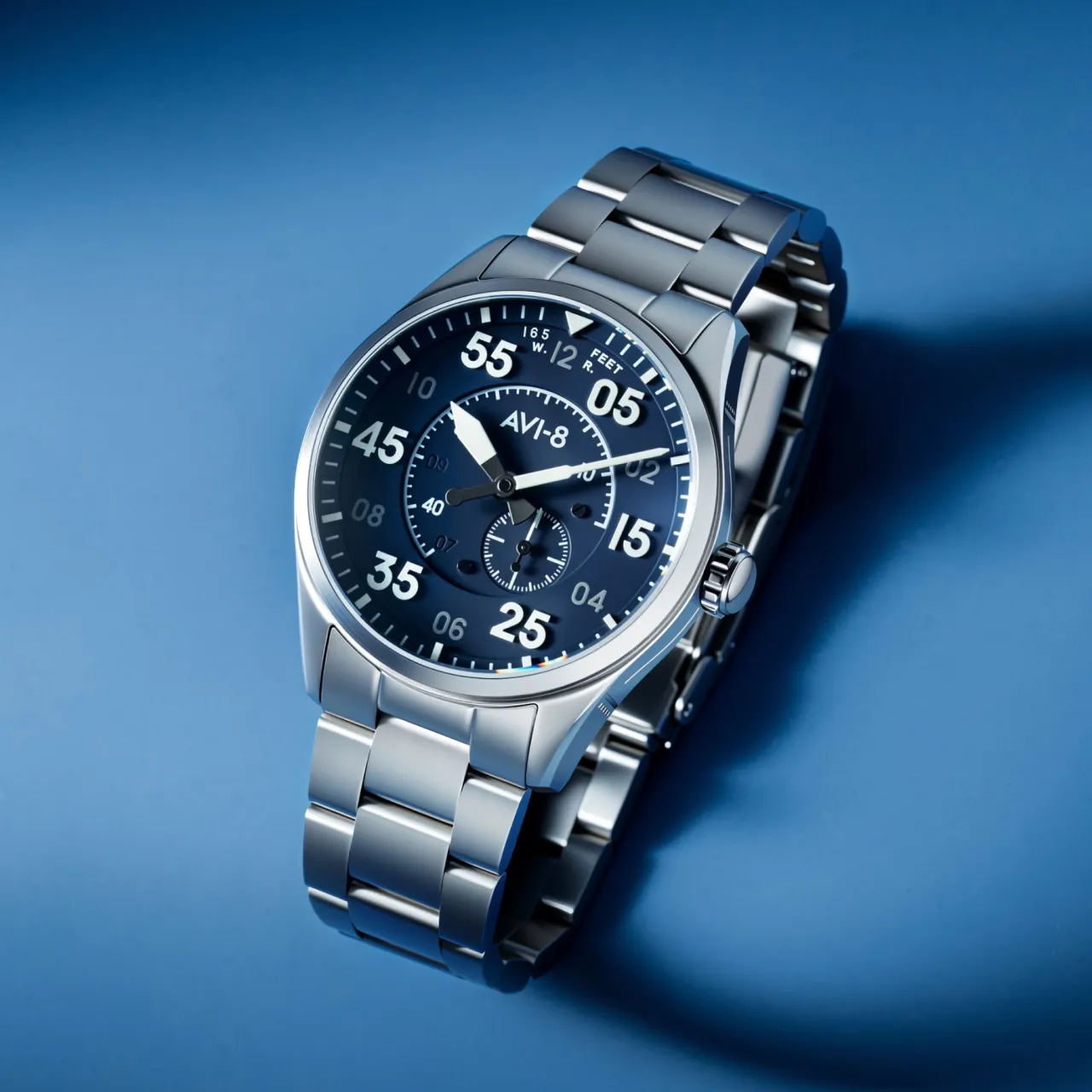 AVI-8 Spitfire Type 300 Automatic Blue AV414711 detay görseli 3