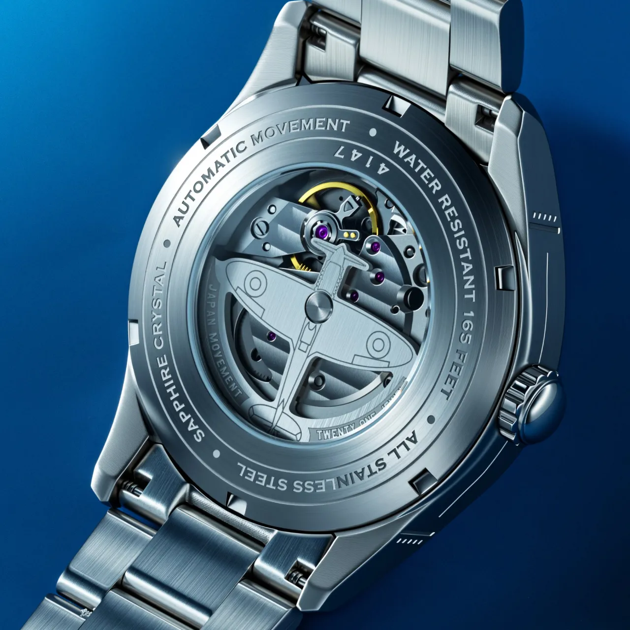 AVI-8 Spitfire Type 300 Automatic Blue AV414711 detay görseli 4