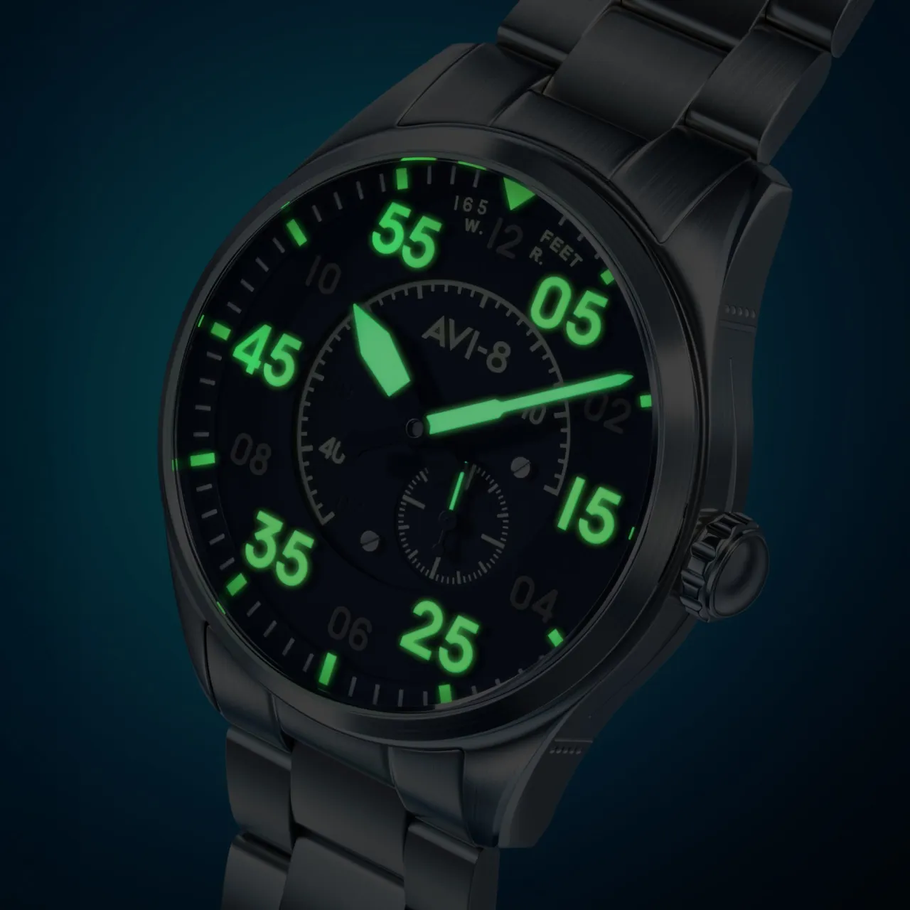 AVI-8 Spitfire Type 300 Automatic Blue AV414711 detay görseli 5