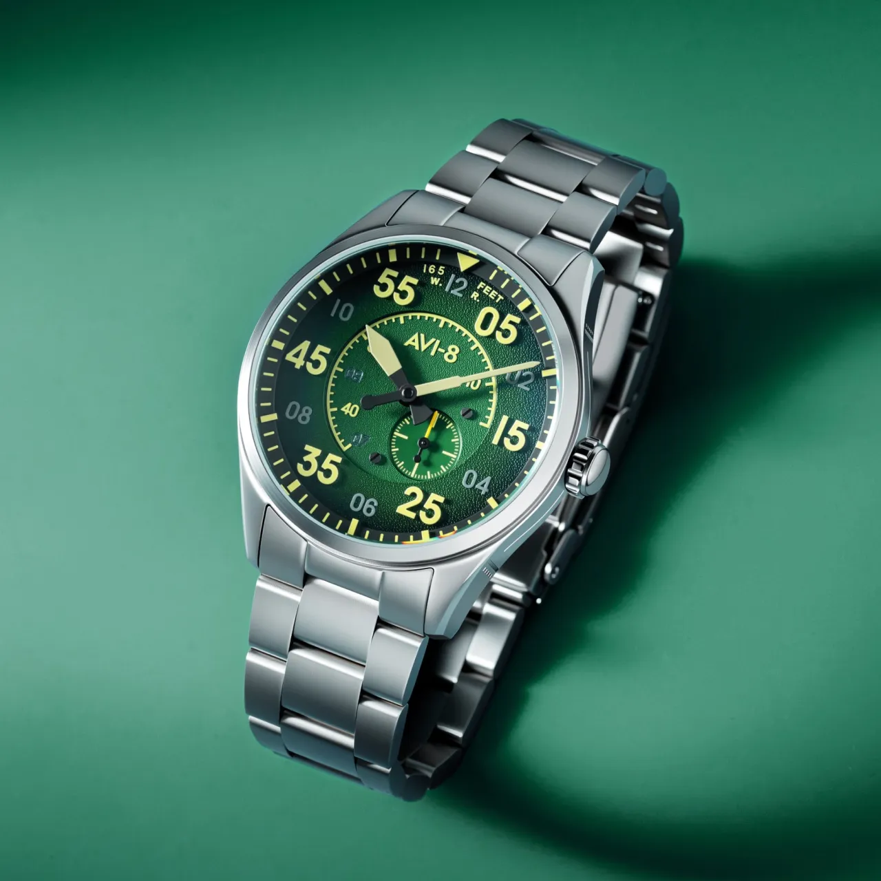 AVI-8 Spitfire Type 300 Automatic Green AV414722 detay görseli 3