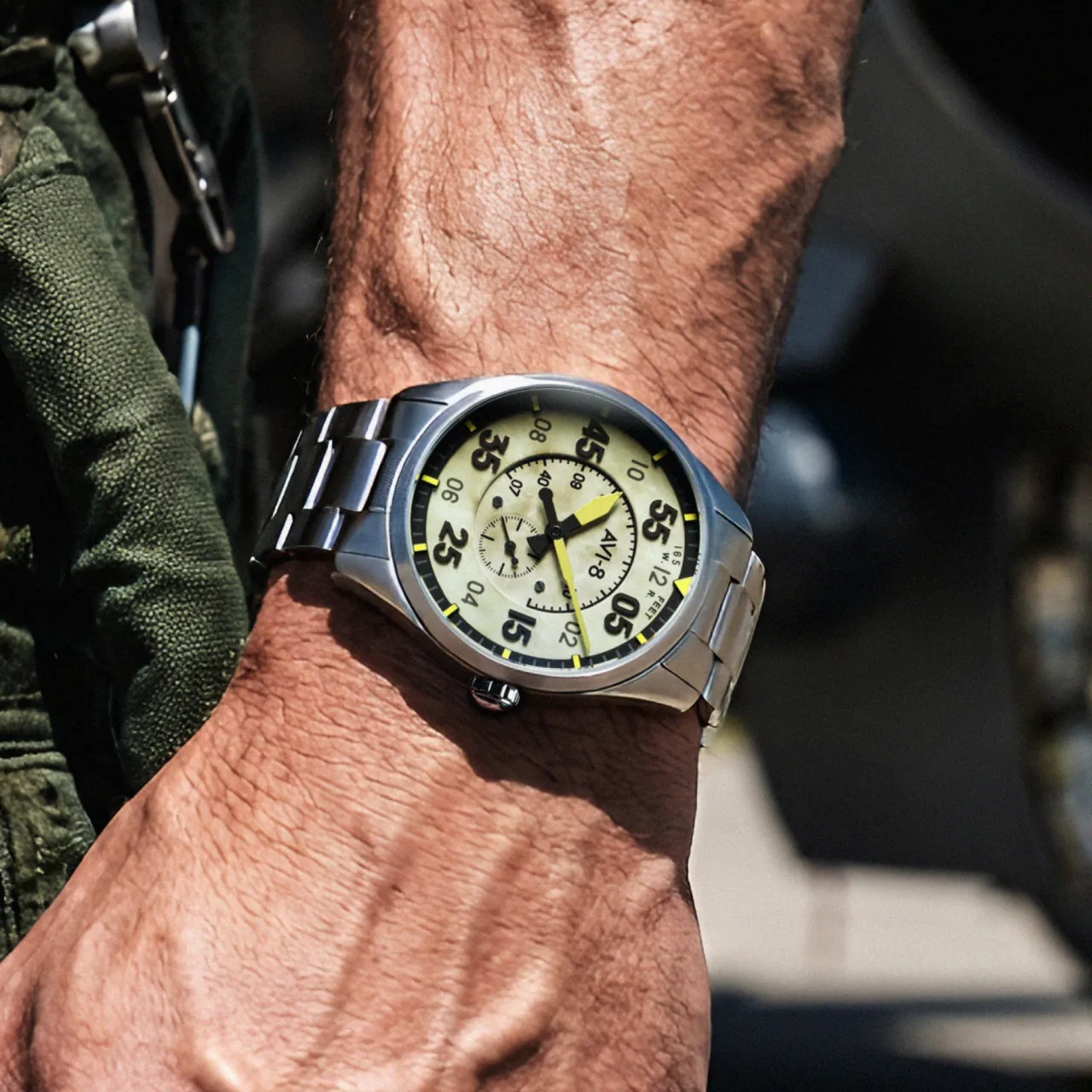 AVI-8 Spitfire Type 300 Automatic Cream AV414733 detay görseli 1