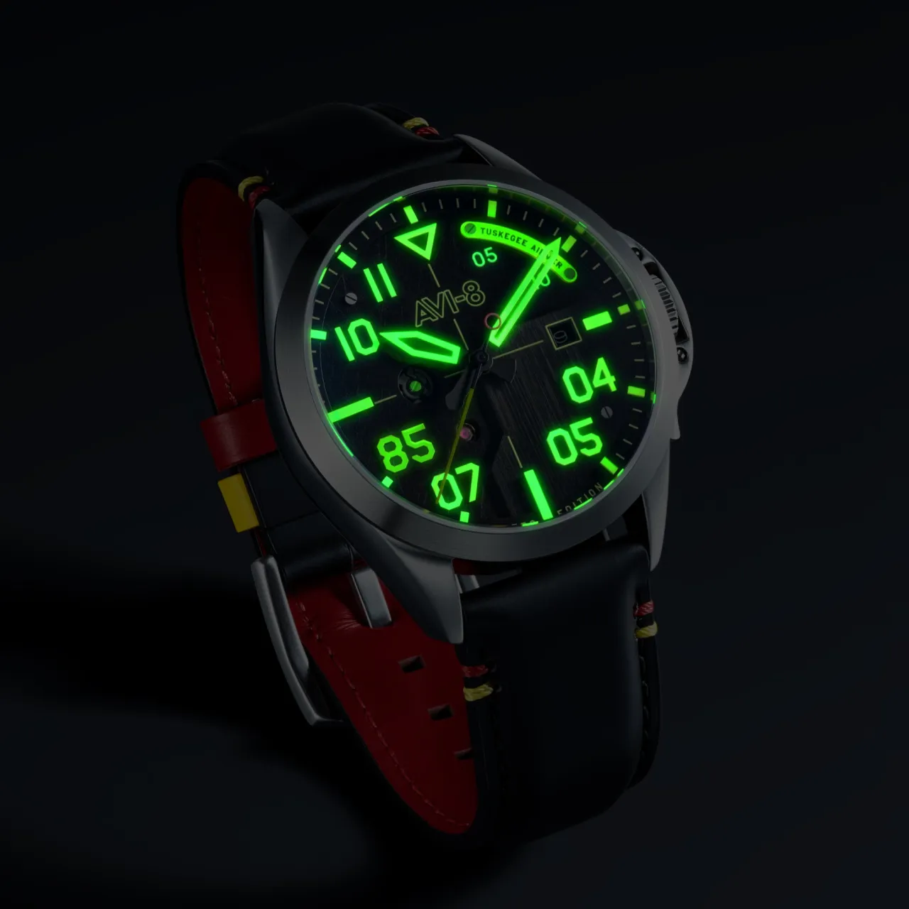 AVI-8 P-51 Mustang Patriot Automatic Black AV414801 detay görseli 5