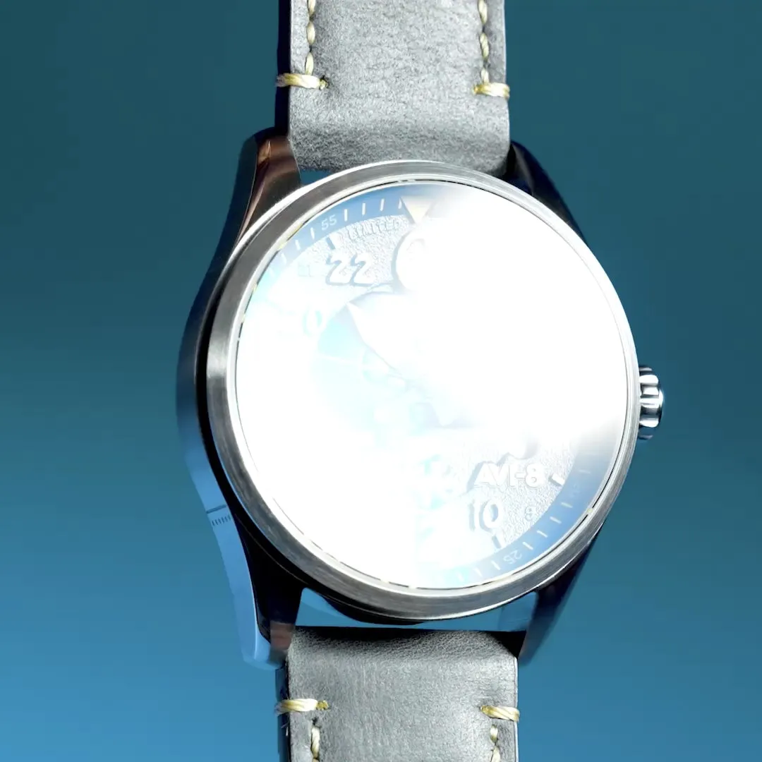 AVI-8 Spitfire Peanuts Snoopy Flying Ace 24 Hour Automatic Charcoal Grey AV415001 detay görseli 1