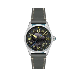 AVI-8 Spitfire Peanuts Snoopy Flying Ace 24 Hour Automatic Charcoal Grey AV415001