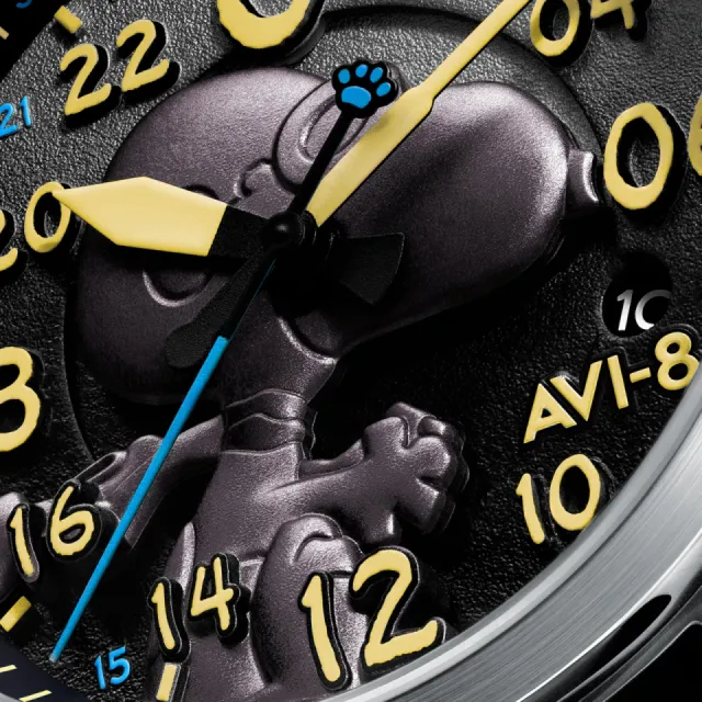 AVI-8 Spitfire Peanuts Snoopy Flying Ace 24 Hour Automatic Charcoal Grey AV415001 Görsel 7