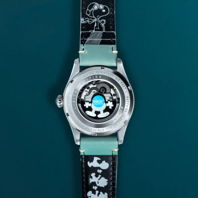 AVI-8 Spitfire Peanuts Snoopy Flying Ace 24 Hour Automatic Azure Blue AV415003 Görsel 9