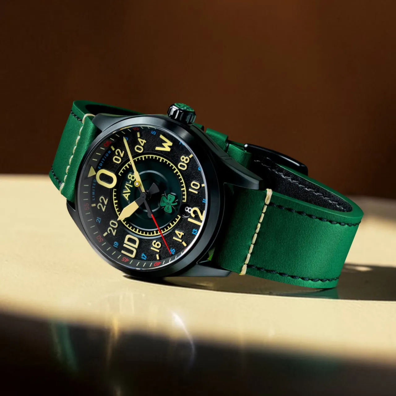 AVI-8 Spitfire Smith 24 Hour Automatic Paddy Green AV415401 detay görseli 4