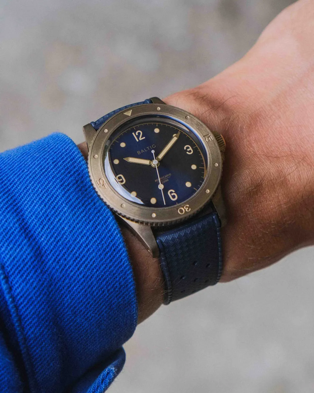 Baltic Aquascaphe Bronze Blue Gilt Otomatik detay görseli 4