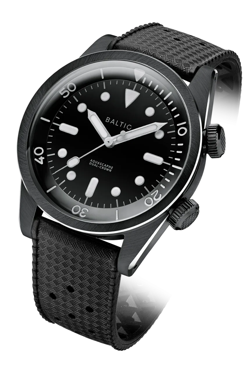 Baltic Aquascaphe Dual-Crown PVD Black Otomatik 39mm detay görseli 1
