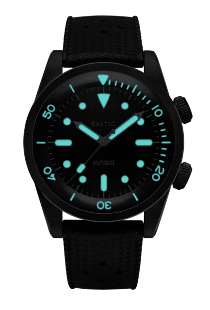 Baltic Aquascaphe Dual-Crown PVD Black Otomatik 39mm Görsel 4