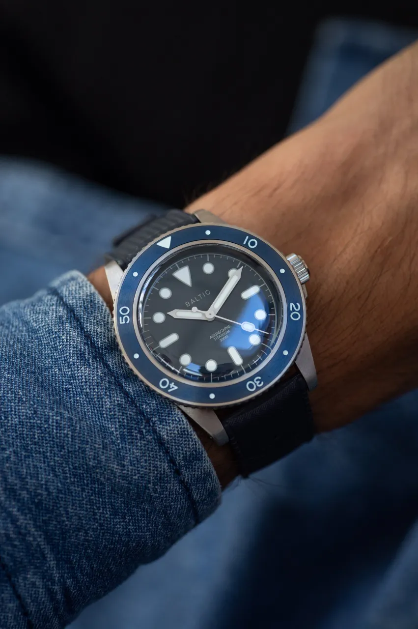 Baltic Aquascaphe Titanium Blue Otomatik detay görseli 5