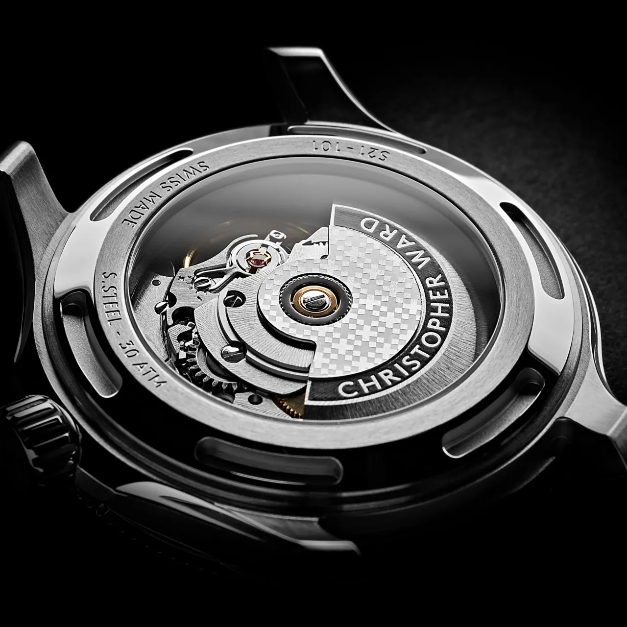 Christopher Ward C60 Trident Pro 300 Otomatik Siyah C6040ADA31S0KK1B1 detay görseli 5