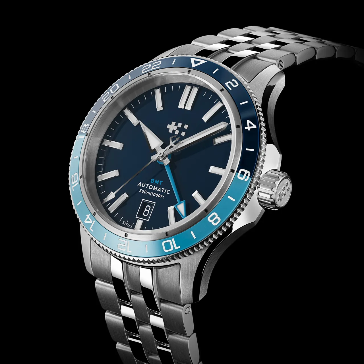 Christopher Ward C60 Trident GMT 300 Otomatik Mavi C6040AGM31S0BB0 detay görseli 4