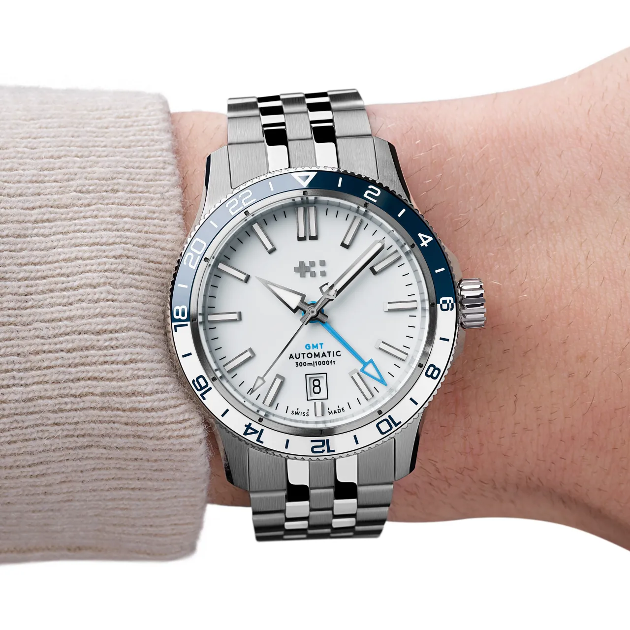 Christopher Ward C60 Trident GMT 300 Otomatik Beyaz C6040AGM31S0BW0B1 detay görseli 1