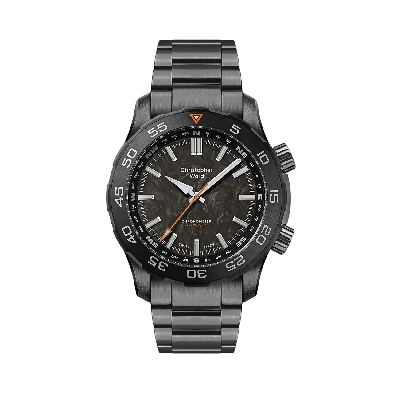 Christopher Ward C60 Lympstone Otomatik Carbon Black C6042A3H1SGKK0BG