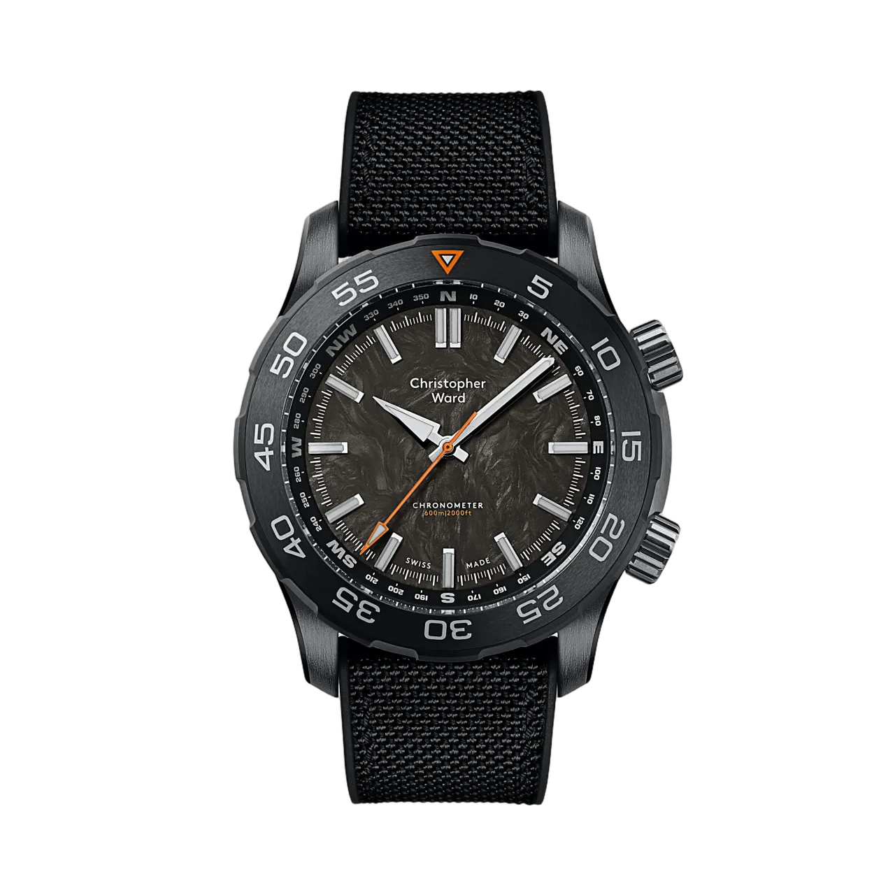 Christopher Ward C60 Lympstone Otomatik Carbon Black C6042A3H1SGKK0HK